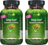 Irwin Naturals Ginkgo Smart, bouteille avec capsules molles, soutien cognitif potentiel au quotidien.