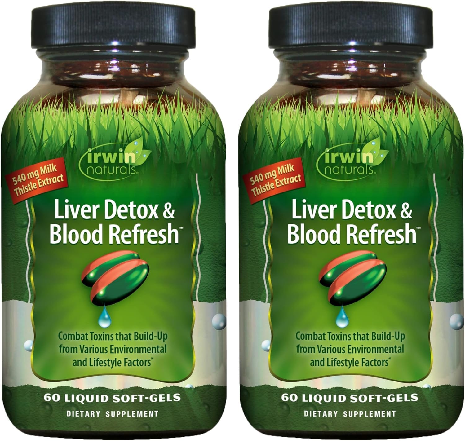 Irwin Naturals Liver Detox bouteille affichée, prise quotidienne possible pour le bien etre général