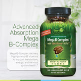 Système de délivrance avancé Irwin Naturals Mega B-Complex facilitant la prise.