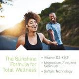 Irwin Naturals Mega D3 & K2 Turmeric — Emballage soigné et protection des nutriments.