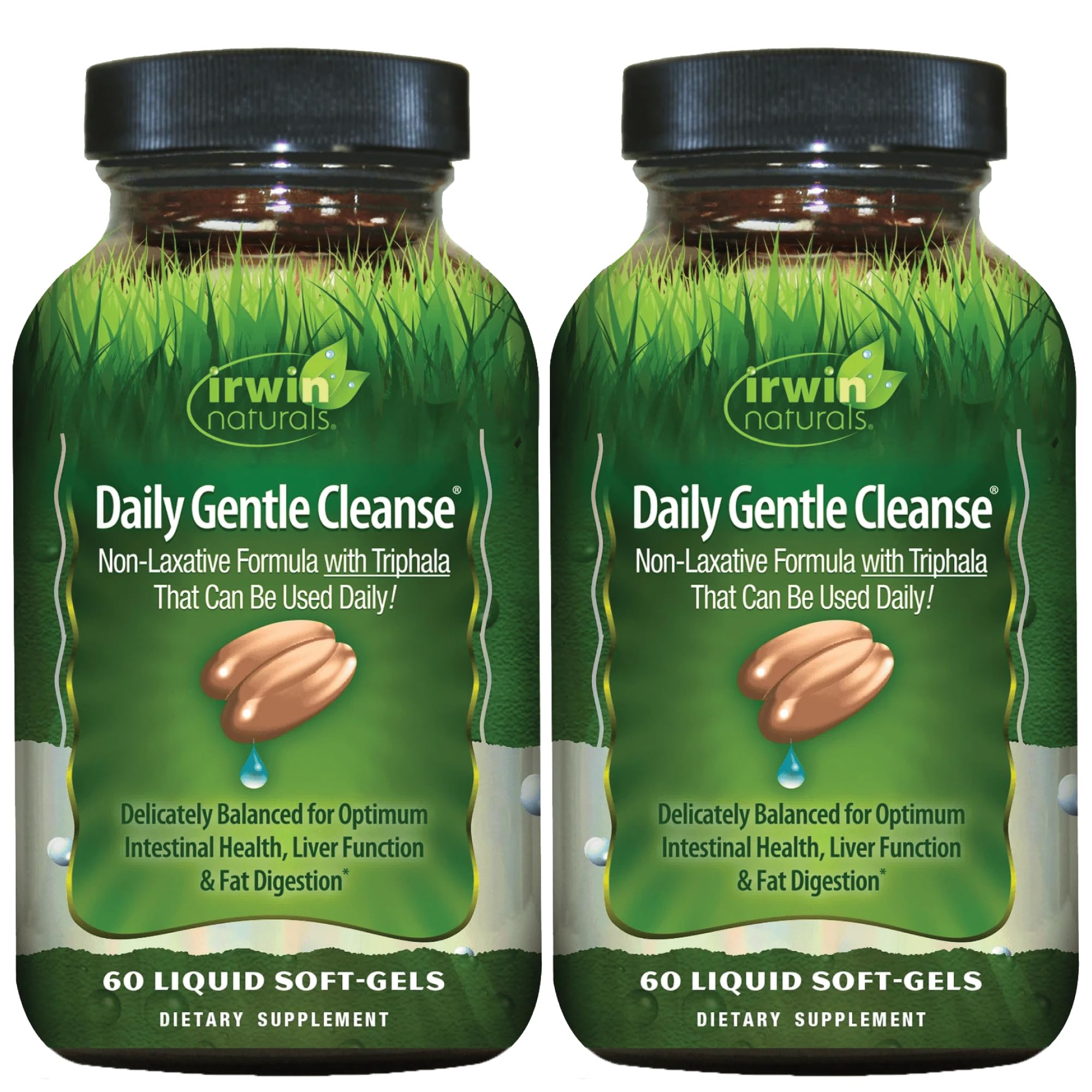 Irwin Naturals Daily Gentle Cleanse, bouteille visible, soutien digestif doux.