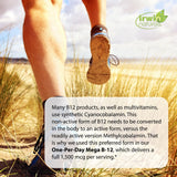 Étiquette de Irwin Naturals One-Per-Day Mega B-12, informations claires et fiables