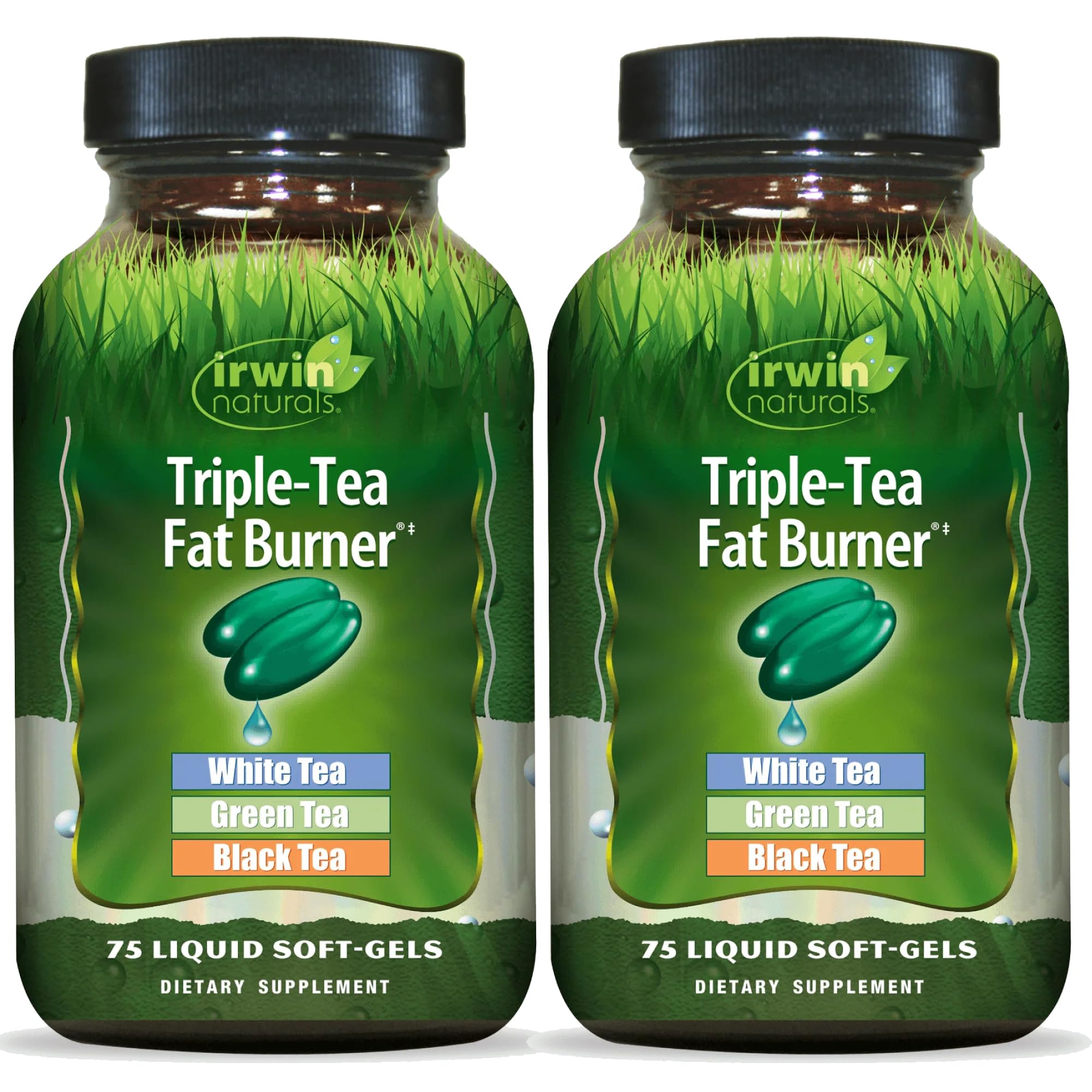 Irwin Naturals Triple-Tea Fat Burner - Bouteille gelules liquides, soutien potentiel a la perte de poids