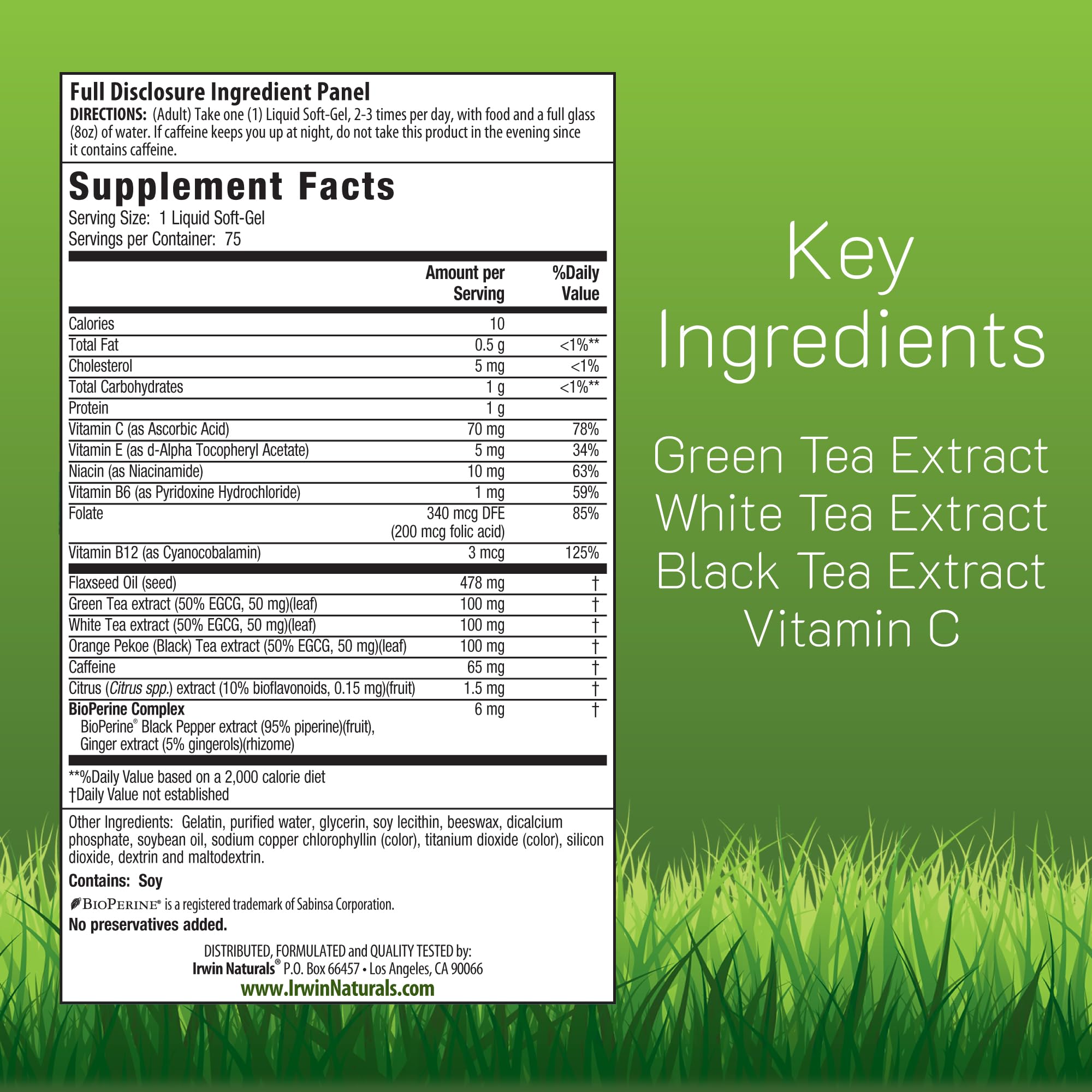 Irwin Naturals Triple-Tea Fat Burner - Gelules liquides en action, augmentation potentielle d energie