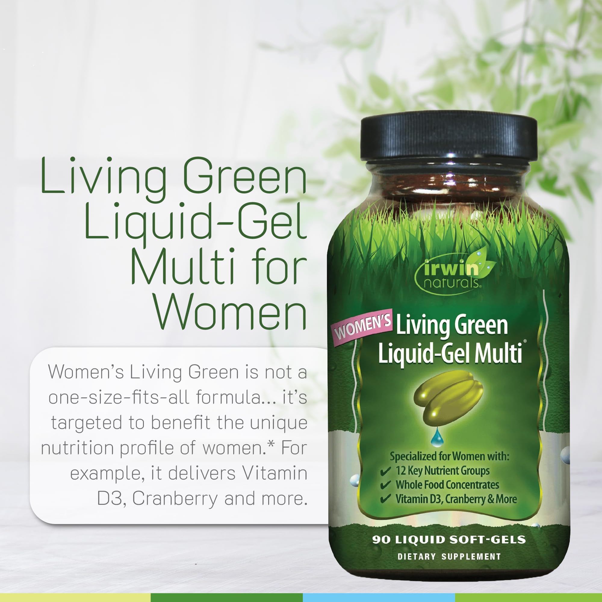 Mélange fruits et légumes et super aliments pour une routine santé avec Irwin Naturals.