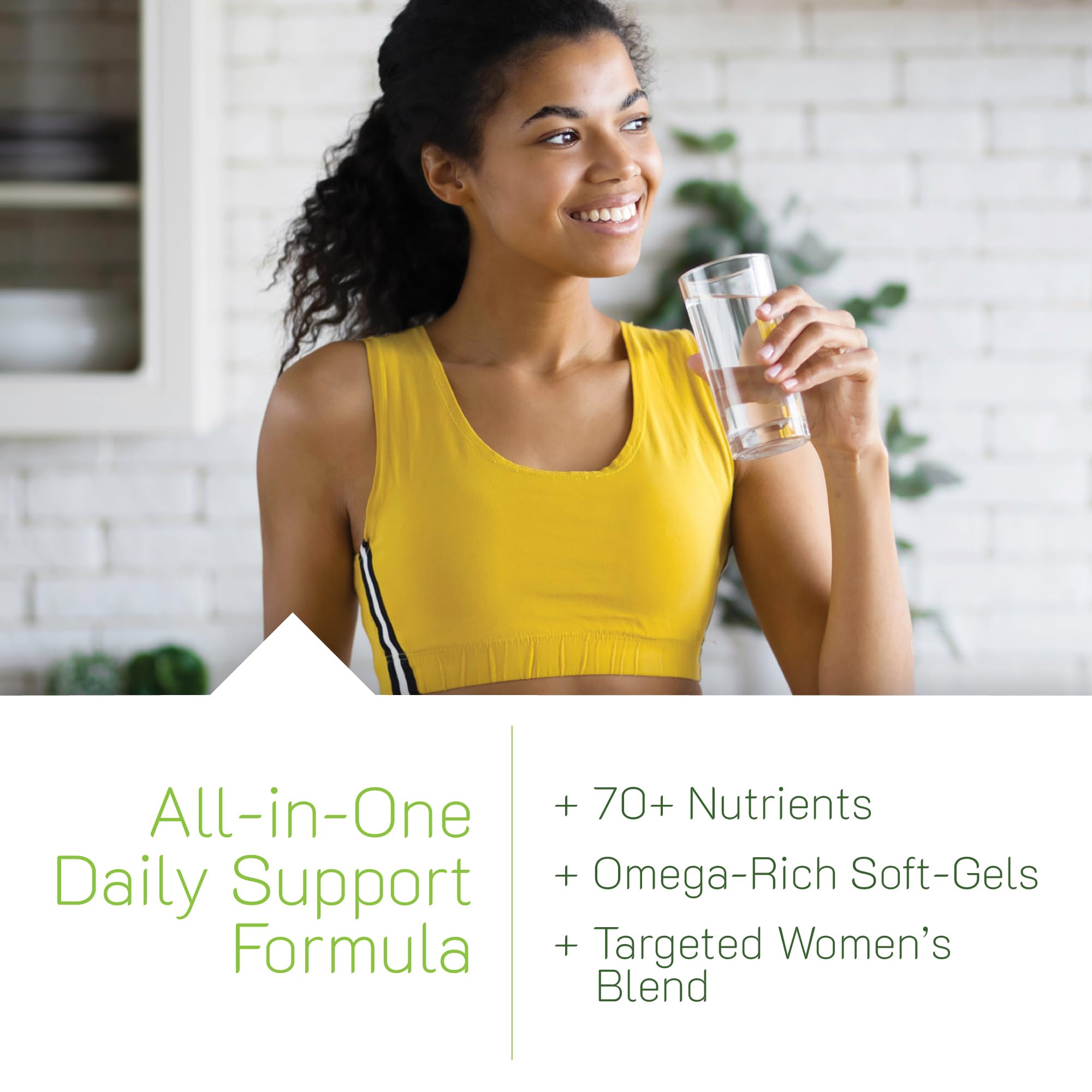 Soutien cerveau et concentration grâce à la formule, Irwin Naturals Women's Living Green Liquid-Gel Multi.