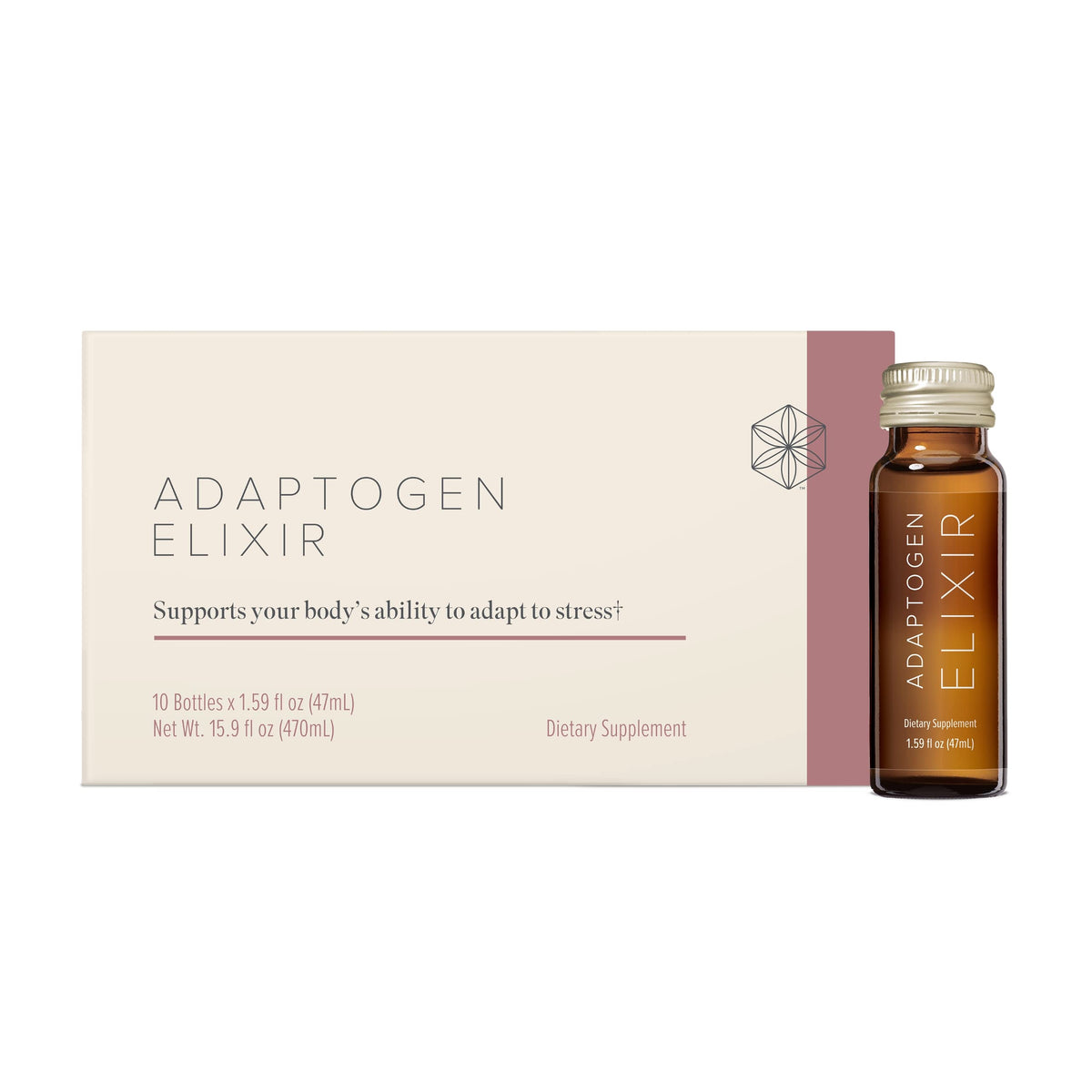 Isagenix Adaptogen Elixir, bouteille portable, énergie légère et durable.