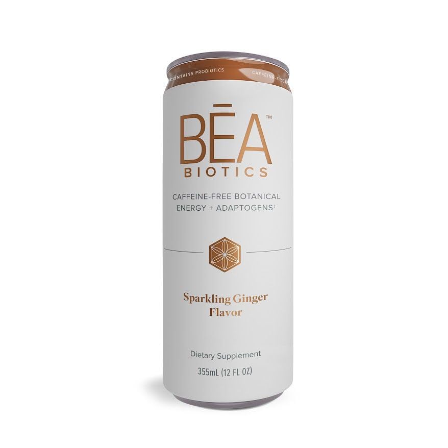 Isagenix BEA Biotics bouteille gingembre pétillant pour énergie naturelle.