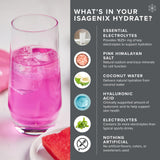 Isagenix Hydrate : électrolytes essentiels pour l'équilibre hydrique et la performance.