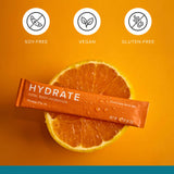 Isagenix Hydrate — goût orange, boisson rafraîchissante et facile à préparer.