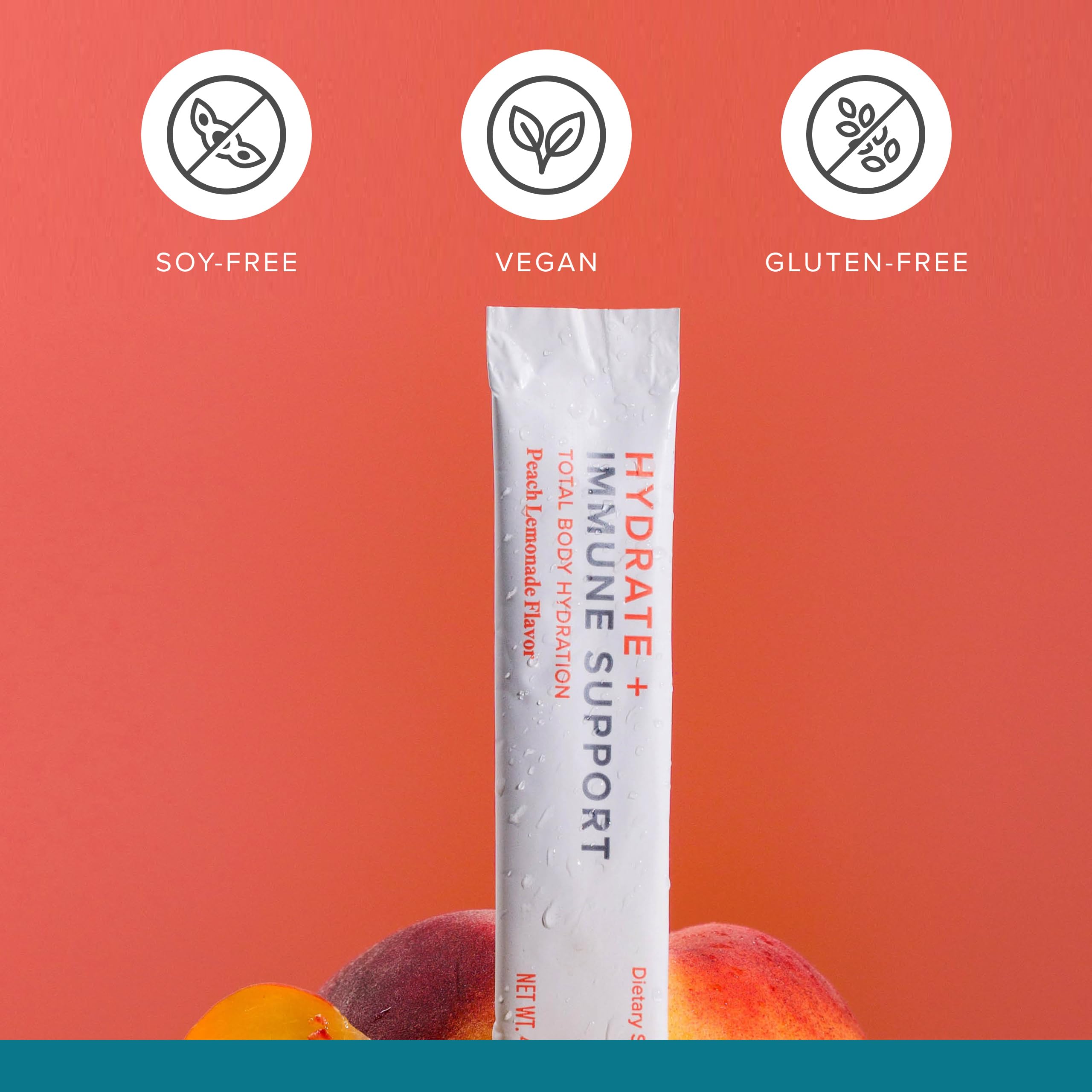 Ingrédients Hydrate Immunité: vitamine C et D, NAC, nutriments essentiels d'origine végétale.