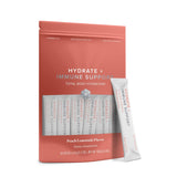 Isagenix Hydrate Immunité package pêche citronnade, présentation claire et hydratation naturelle.