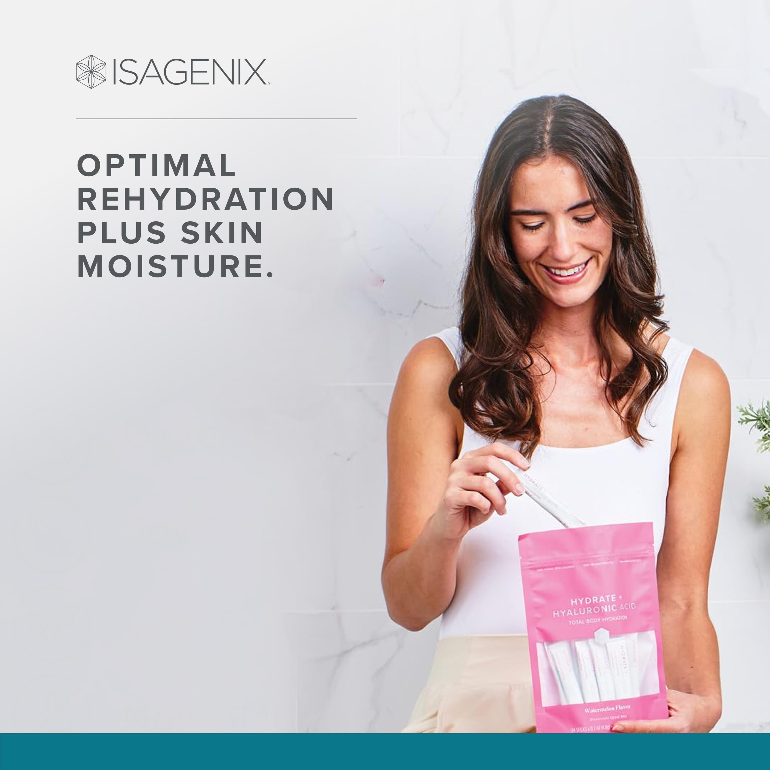 Isagenix Hydrate : emballage individuel pratique et adapté aux végétaliens.