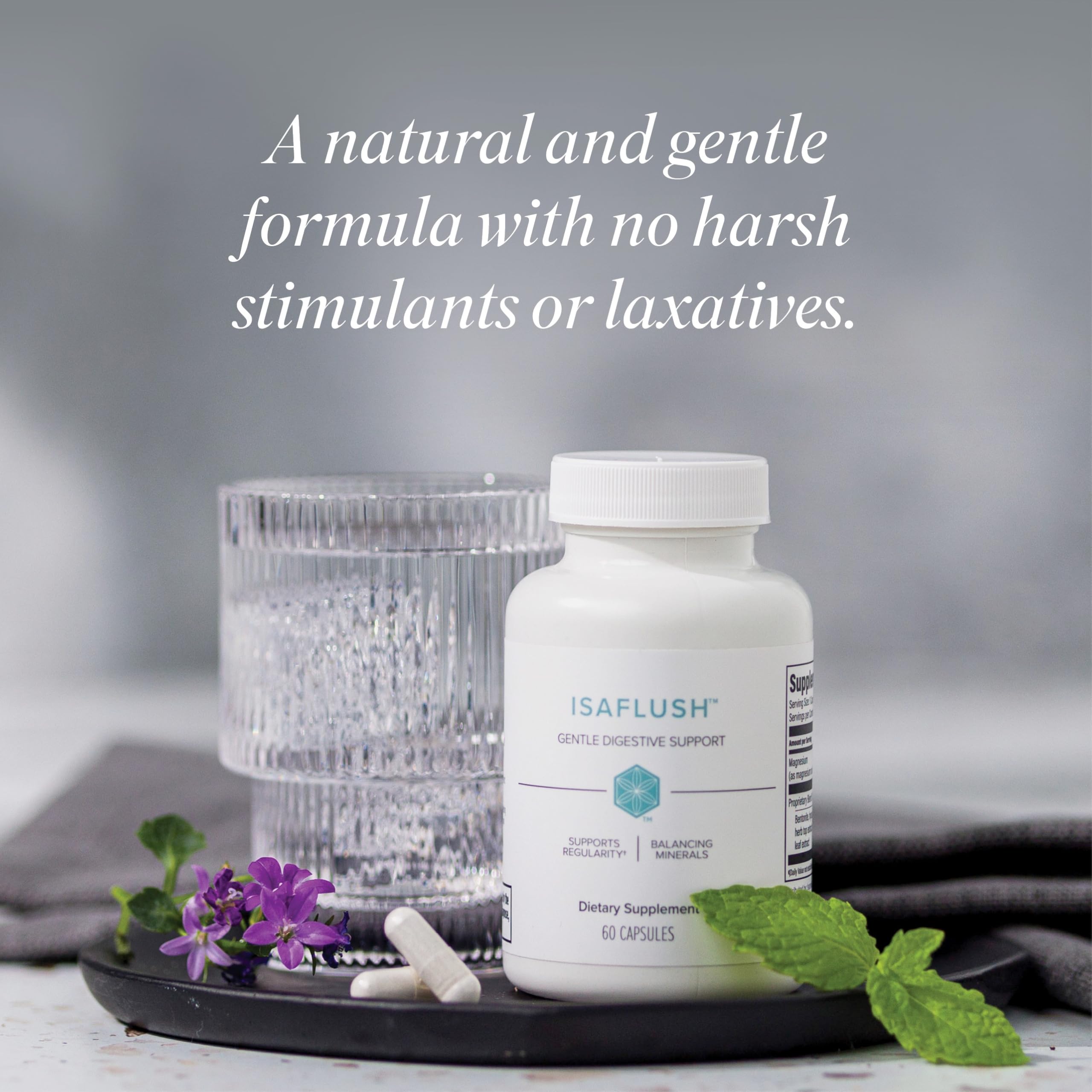 Isagenix IsaFlush étiquette et ingrédients sans arômes artificiels pour la transparence.