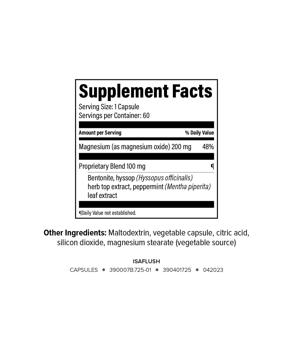 Isagenix IsaFlush gélules offrant une formule minérale douce pour le confort digestif.