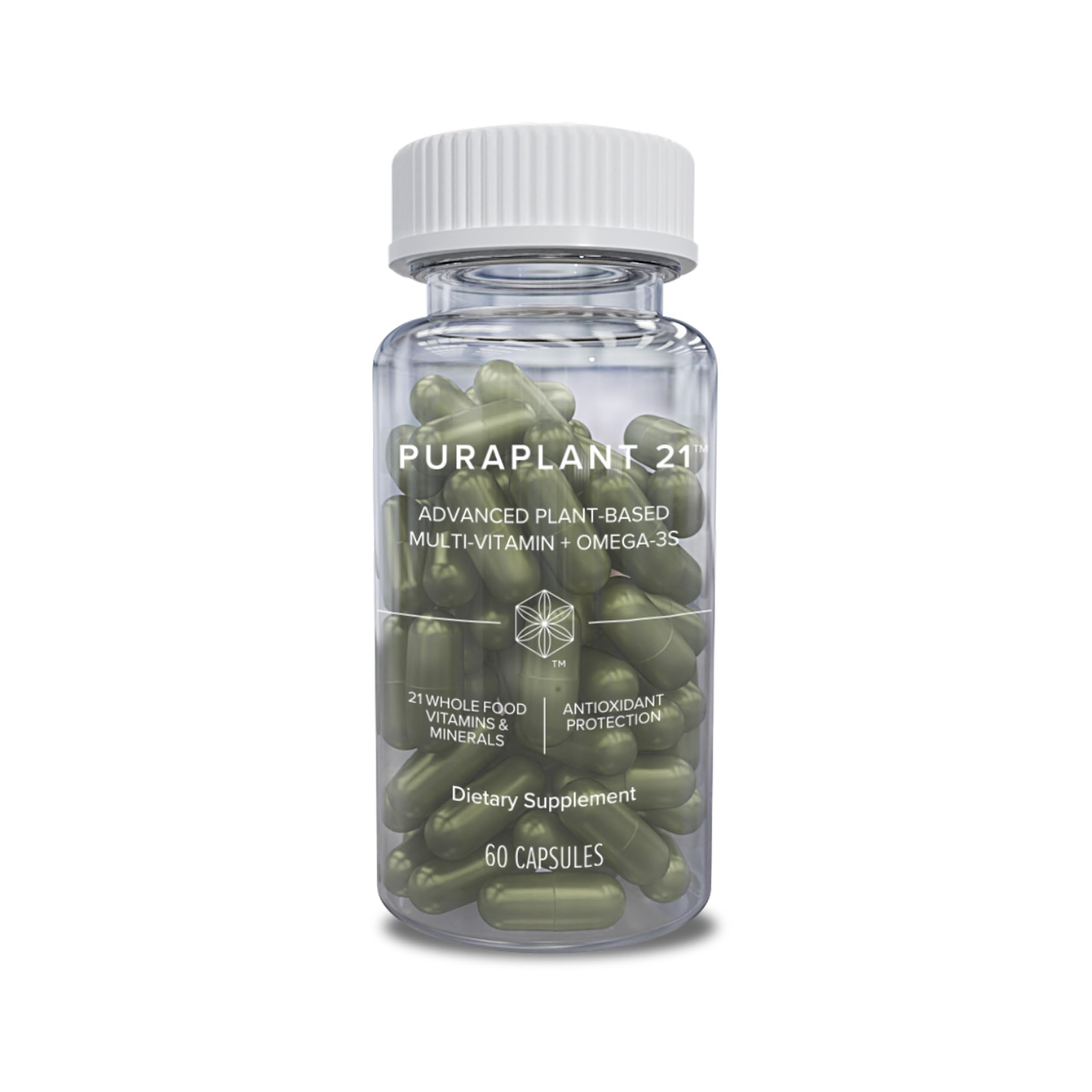 Isagenix PuraPlant21 — bouteille-pilules, soutien énergétique quotidien grâce à des nutriments biologiques.