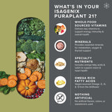 Isagenix PuraPlant21 — ingrédients-biologiques-fruits-legumes, formulation riche en nutriments essentiels.
