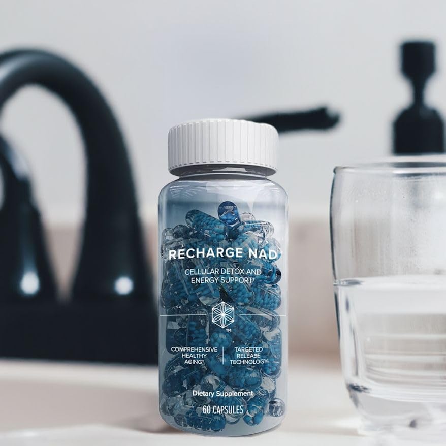 Isagenix Recharge NAD, vue générale de l'emballage et des informations produit.
