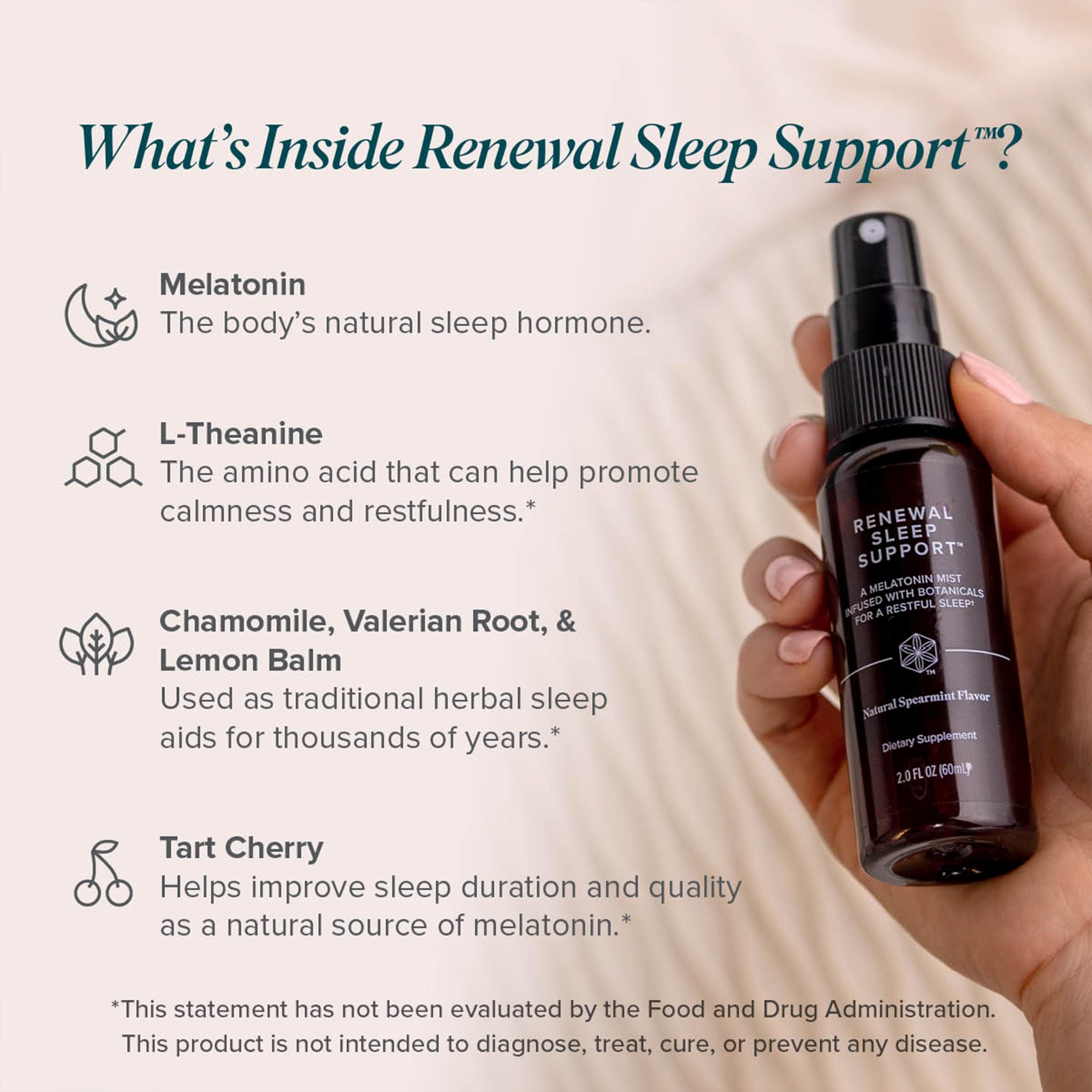Isagenix Renewal Sleep Support, camomille pour une détente propice au sommeil.