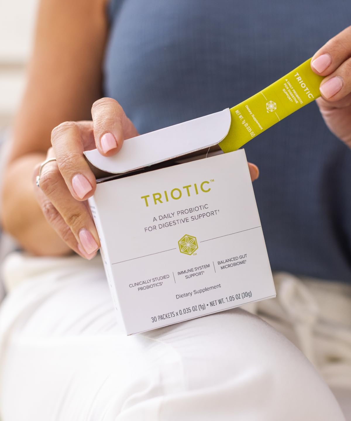 Dissolution rapide sur la langue, Triotic pratique en déplacement