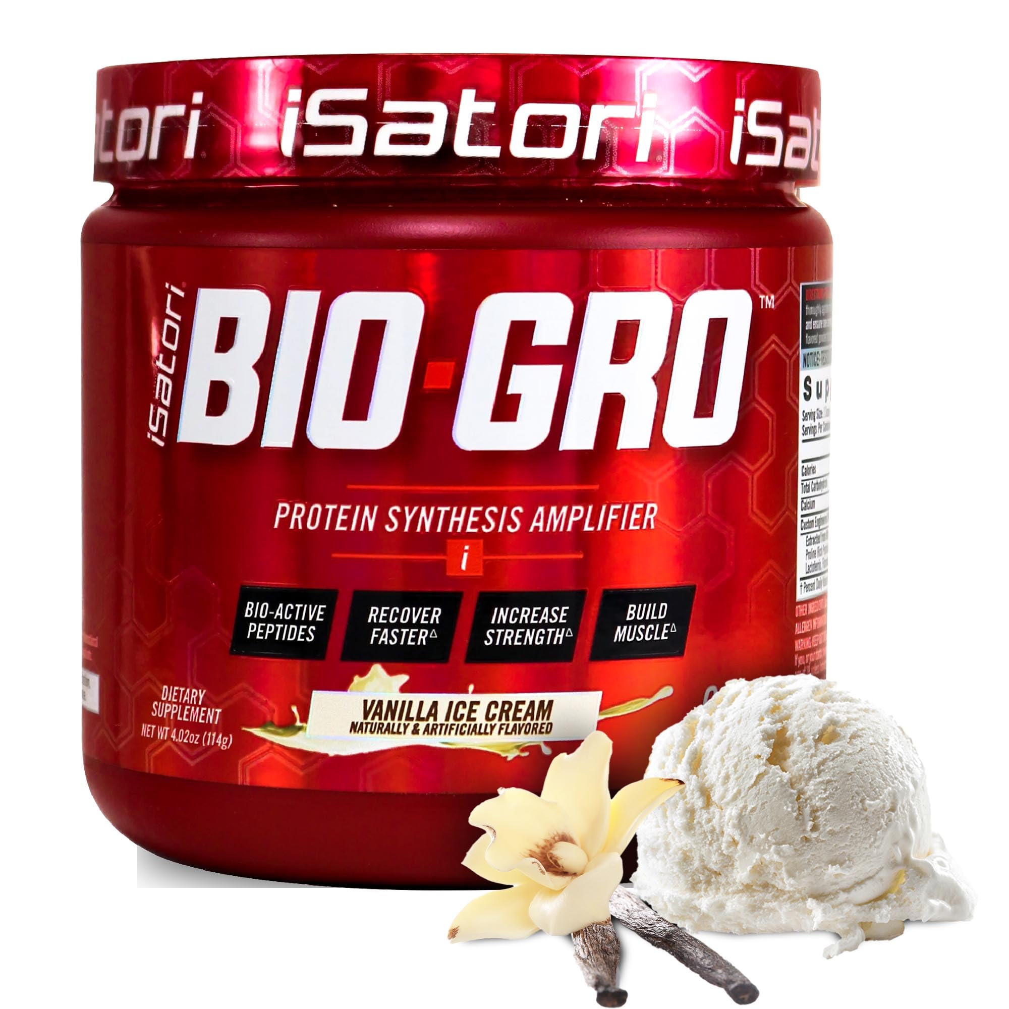 iSatori BIO-GRO emballage vanille glace, idéal pour booster votre shake quotidien.