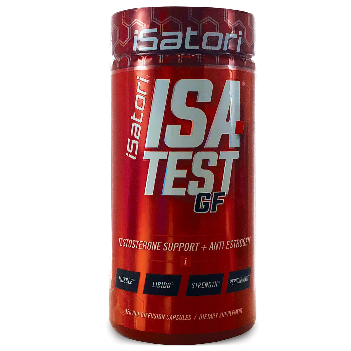 iSatori ISA-Test GF: bouteille de 120 capsules pour un soutien musculaire potentiel.
