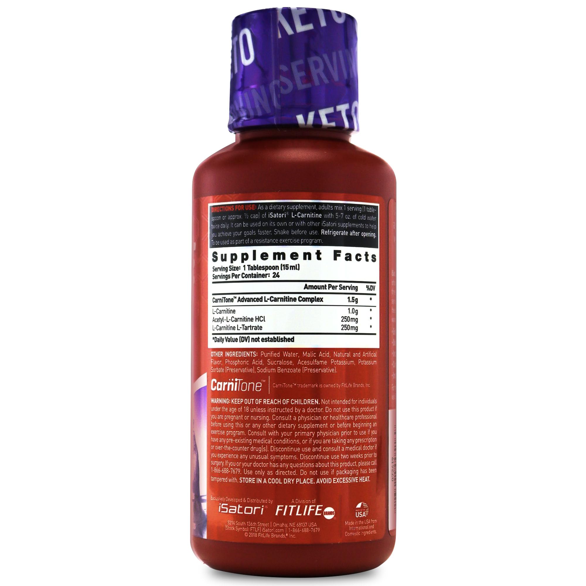 Cuillère doseuse avec iSatori L-Carnitine 1500, dosage clair