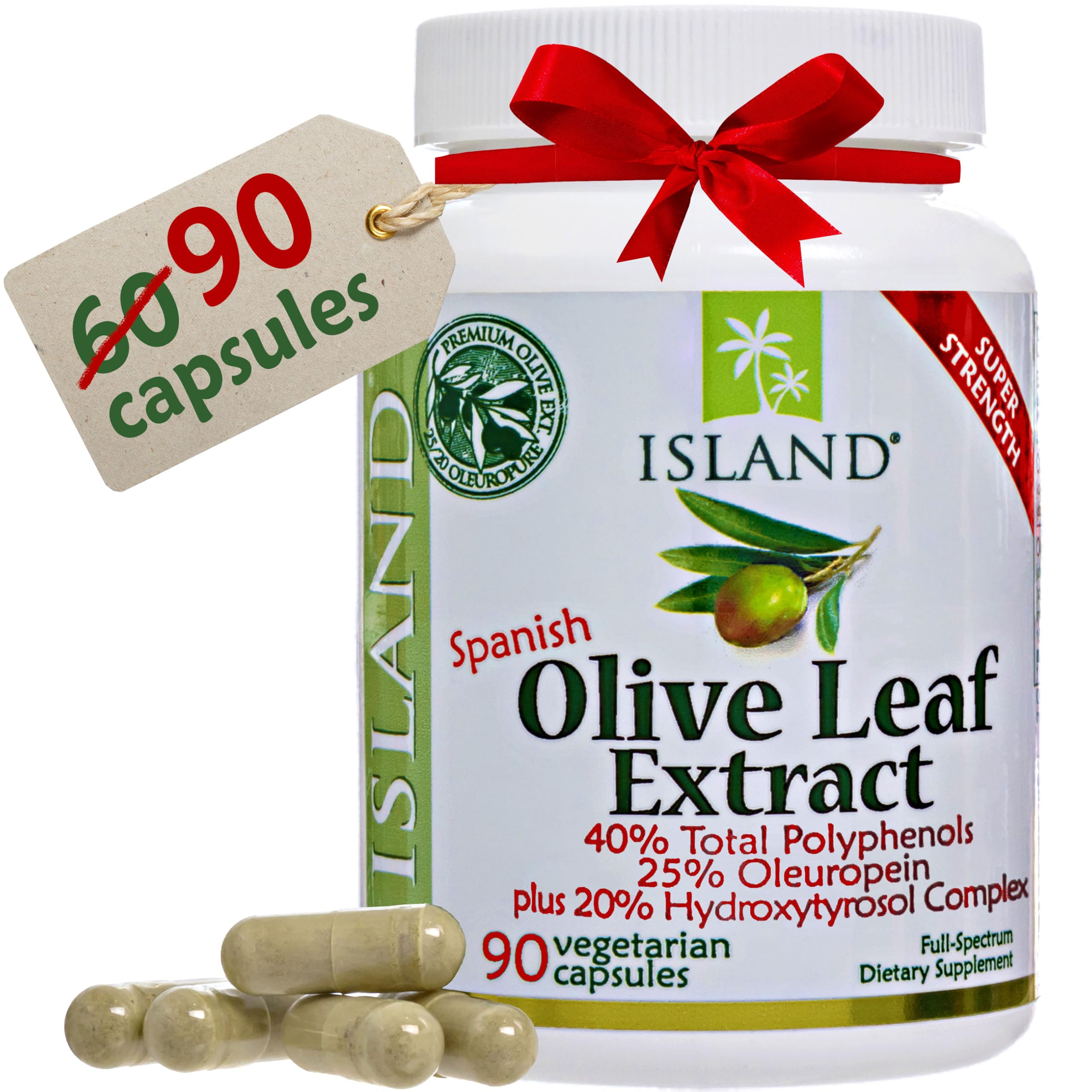 Capsules Island Nutrition: extrait-feuille-d-olive avec oleuropéine et polyphénols pour le cadre méditerranéen.