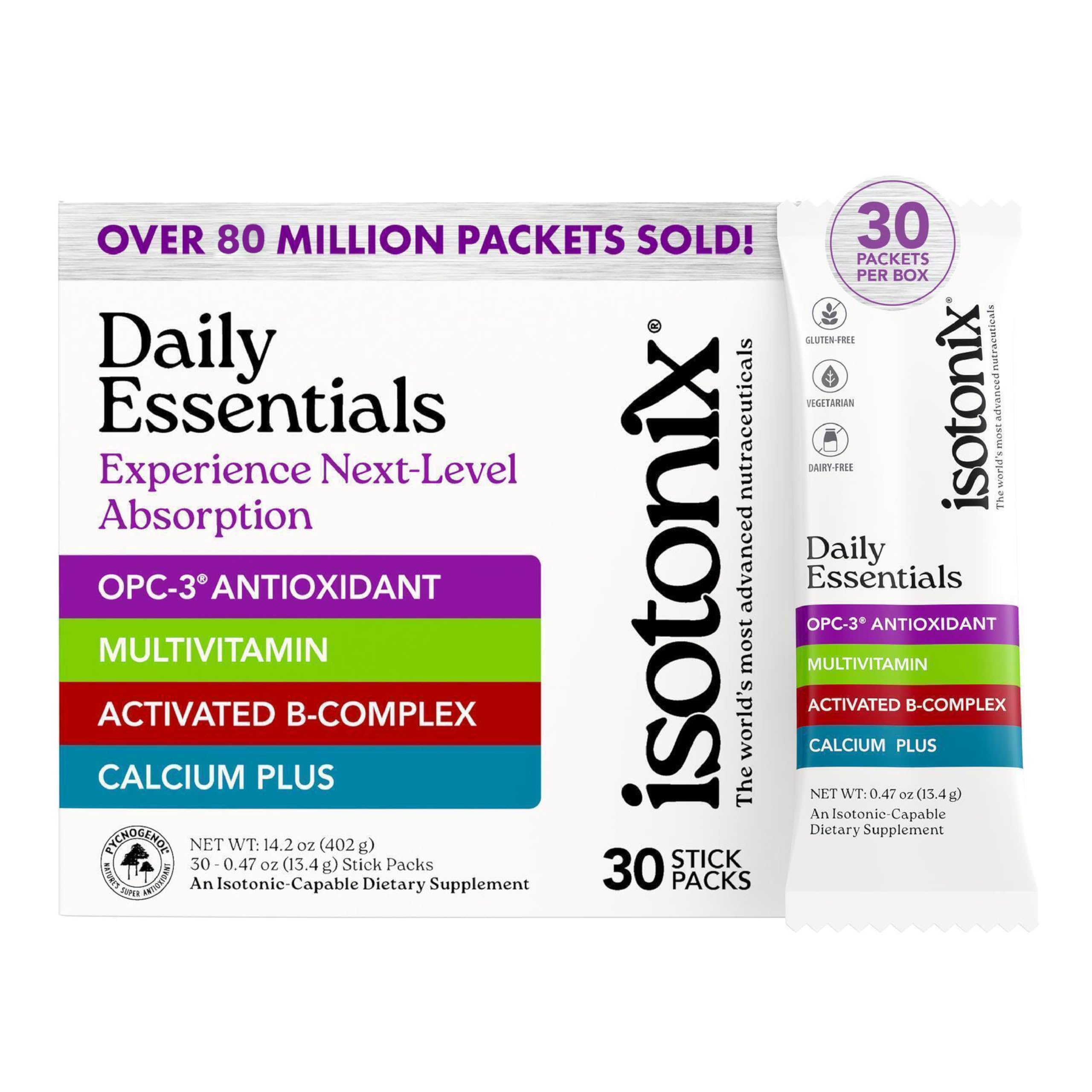 Isotonix Daily Essentials – paquets quotidiens faciles à prendre, pratiques et portables.