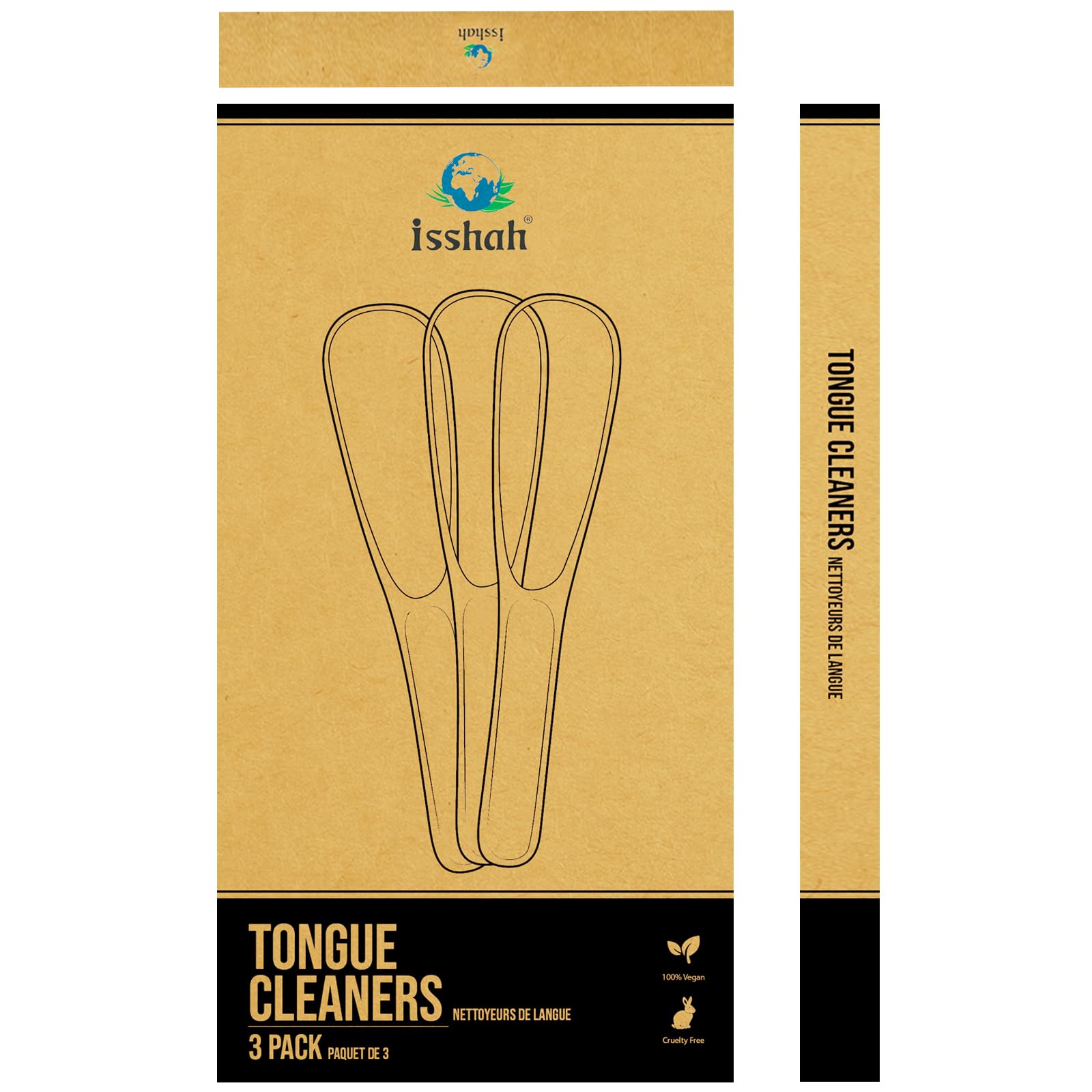 Isshah nettoyeur langue taille 1,3 pouce adaptée adultes et enfants.
