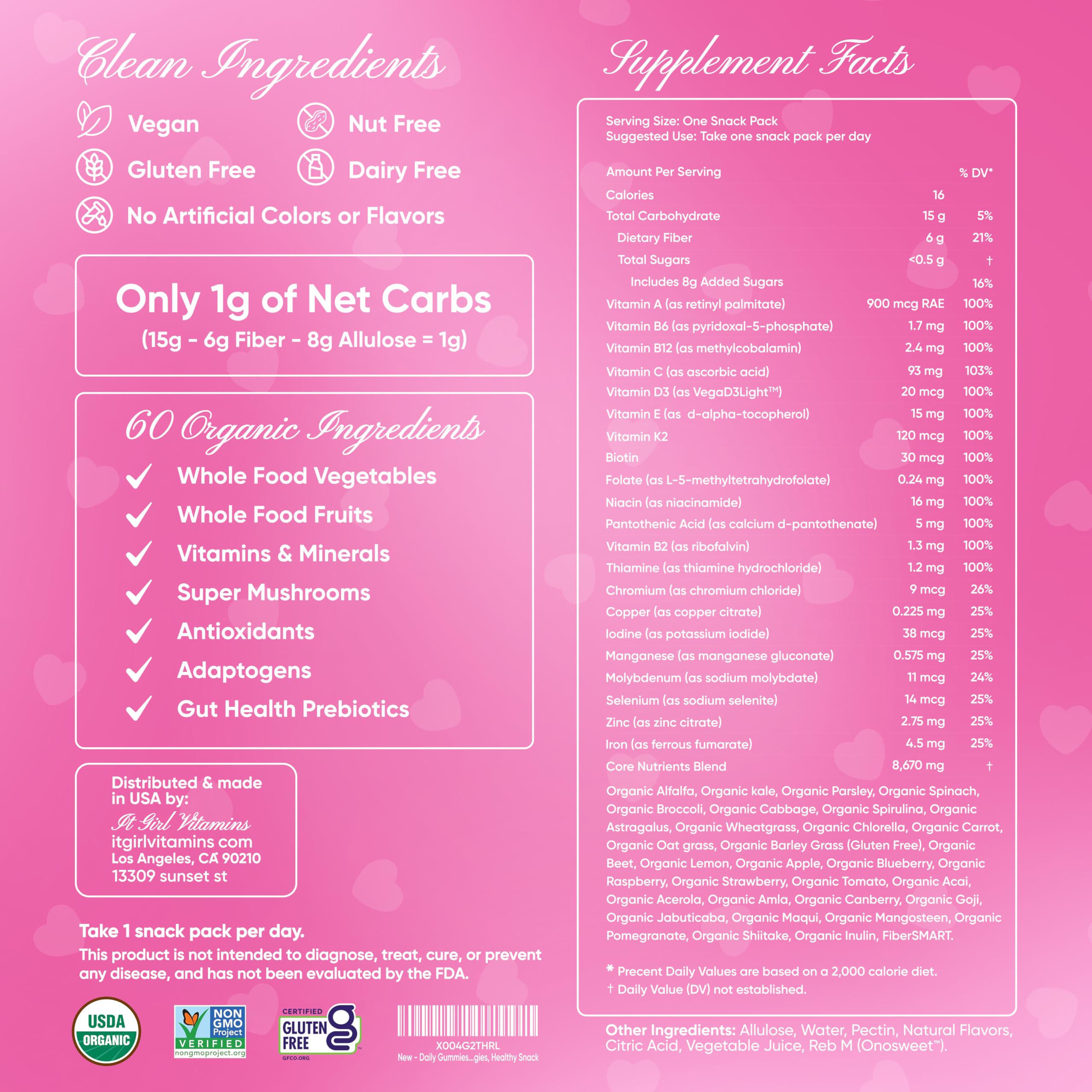 It Girl Vitamins gommes livraison liposomale, absorption potentielle améliorée.