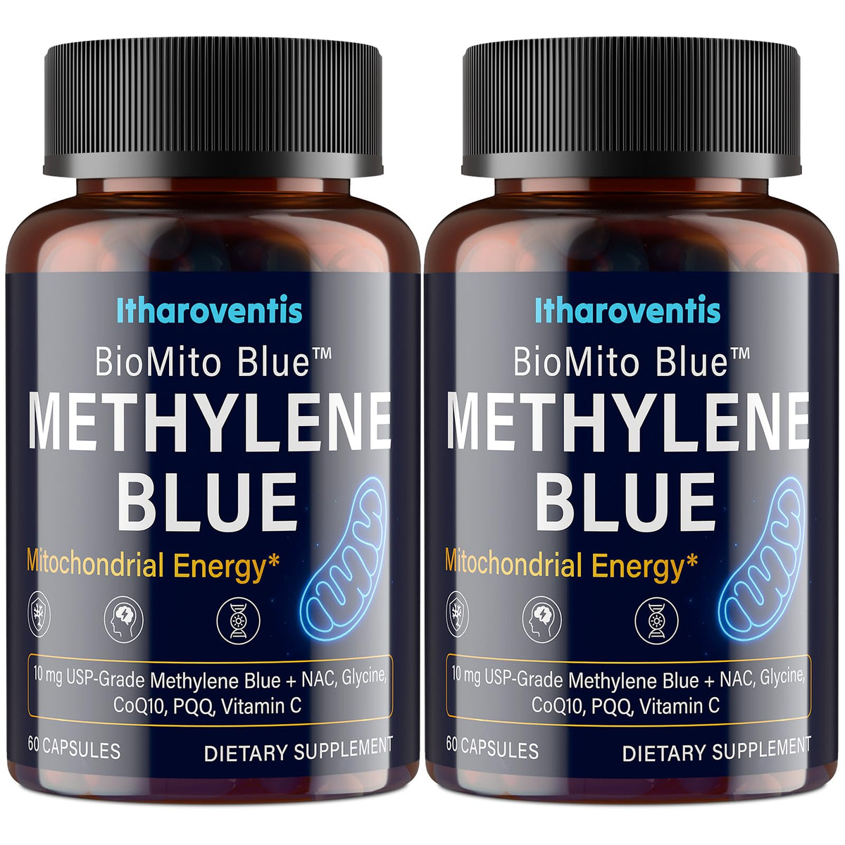 Itharoventis Bleu Méthylène capsules emballage pratique pour l’utilisation quotidienne.