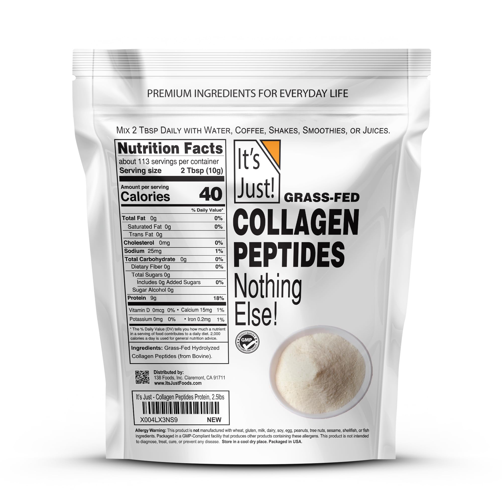 Its Just! doseur de peptides de collagène en poudre pour dosage précis.