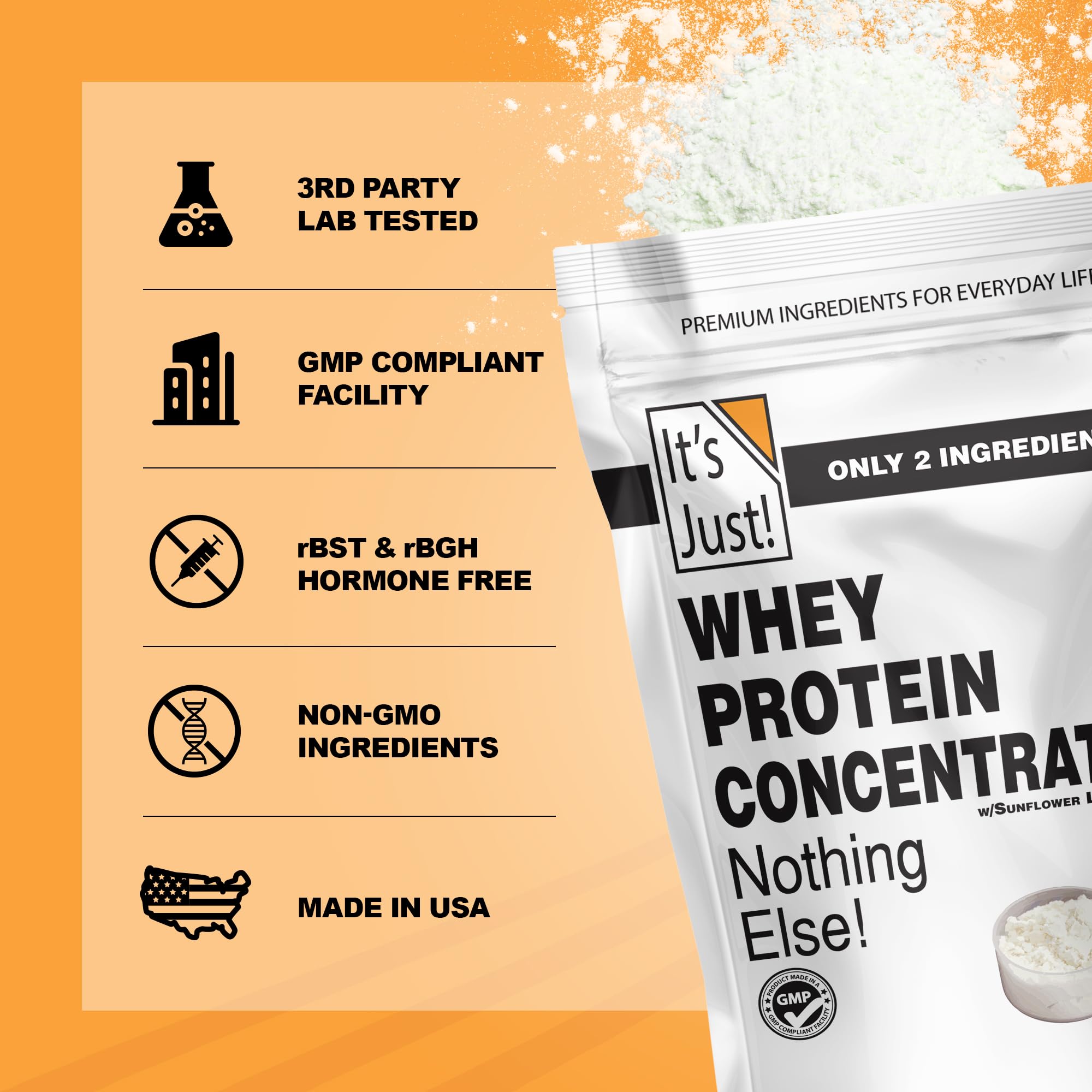 It's Just! sans RBST/RBGH, protéine whey concentrée pure et sûre