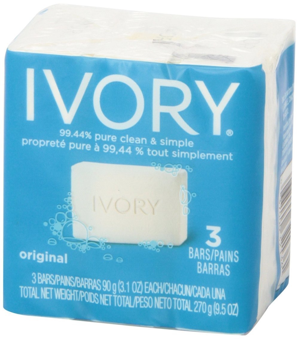 Ivory Bar Orig 3-pack, emballage simple et pratique pour la salle de bains.