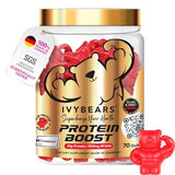 IvyBears Premium Protein Boost Gummies dans la bouteille, pratique pour récupérer après l'entraînement.
