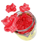 Gummies IvyBears en gros plan, texture gélifiée moelleuse et appétissante.