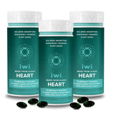 Iwi Life Heart Omega-3 – bouteille et étiquette, soutien potentiel à la santé cardiovasculaire.