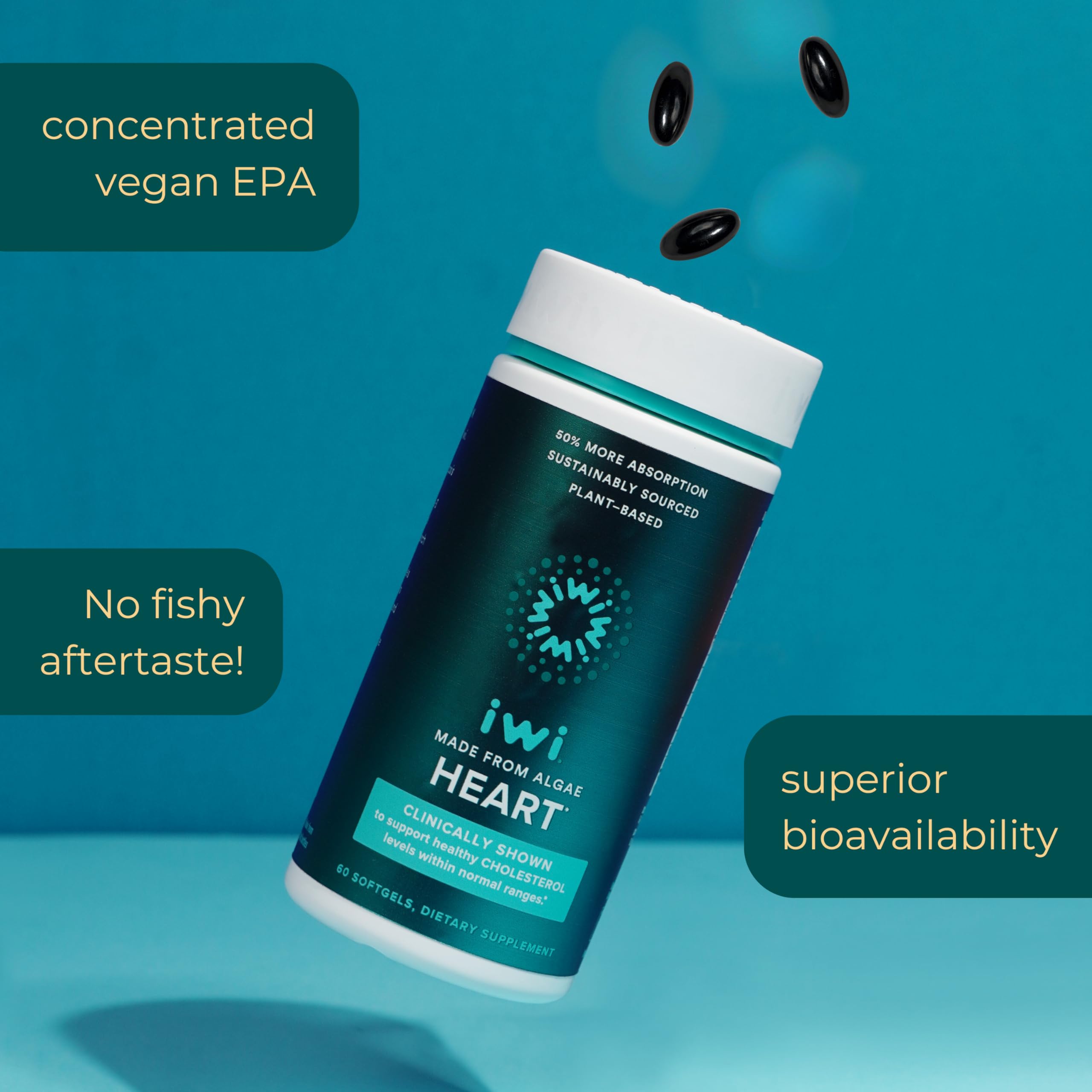 Iwi Life Heart Omega-3 – extrait d’algue concentré, biodisponibilité potentielle.