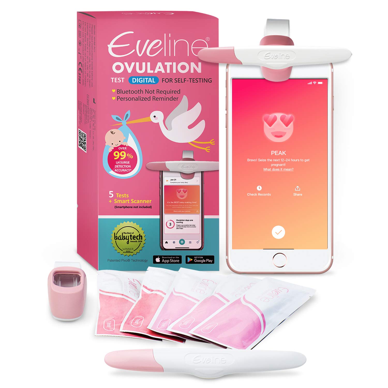 IXENSOR Eveline : boîte du kit complet facilitant le suivi de fertilité.
