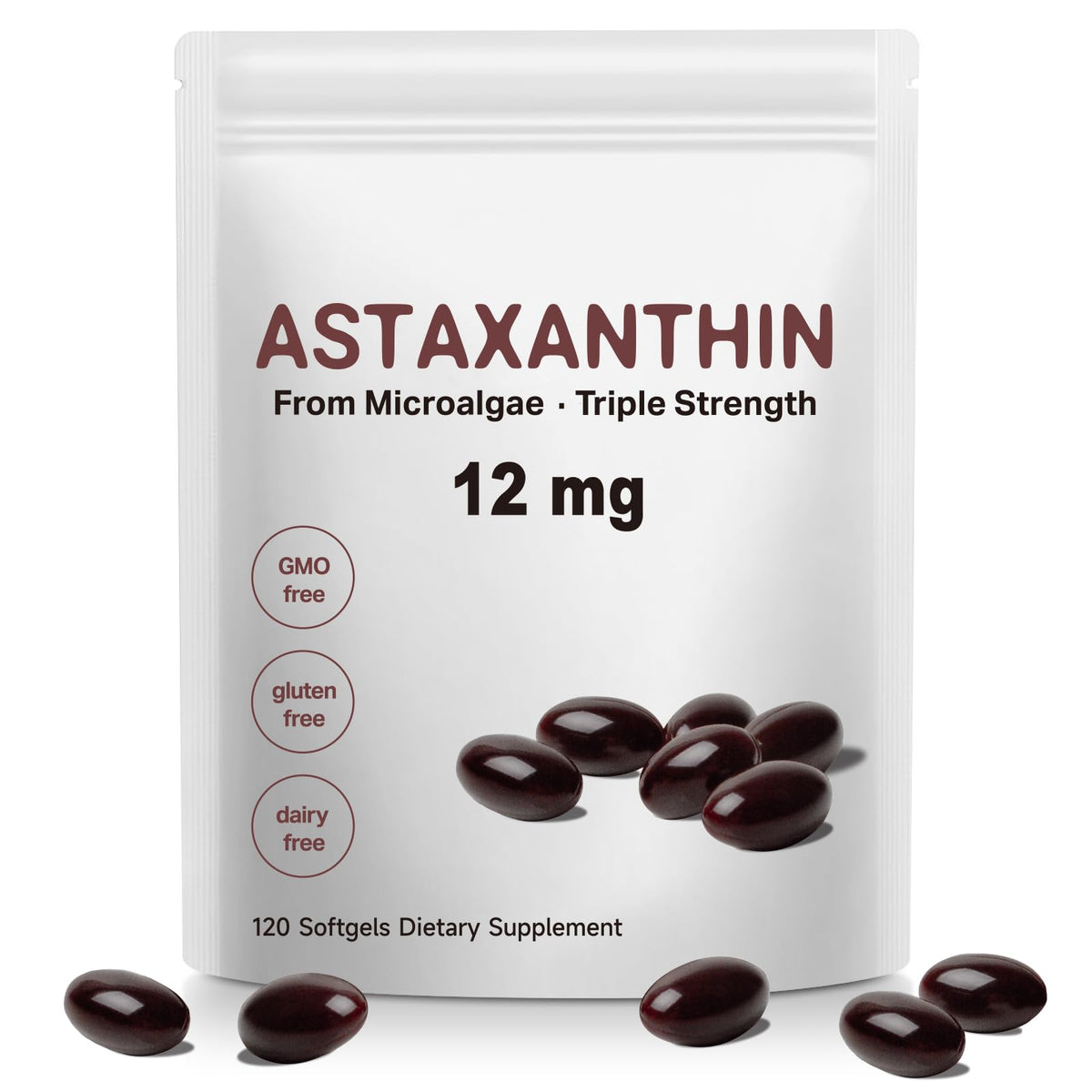 IZHXE Astaxanthine: capsules molles dans le flacon pour un soutien antioxydant quotidien.