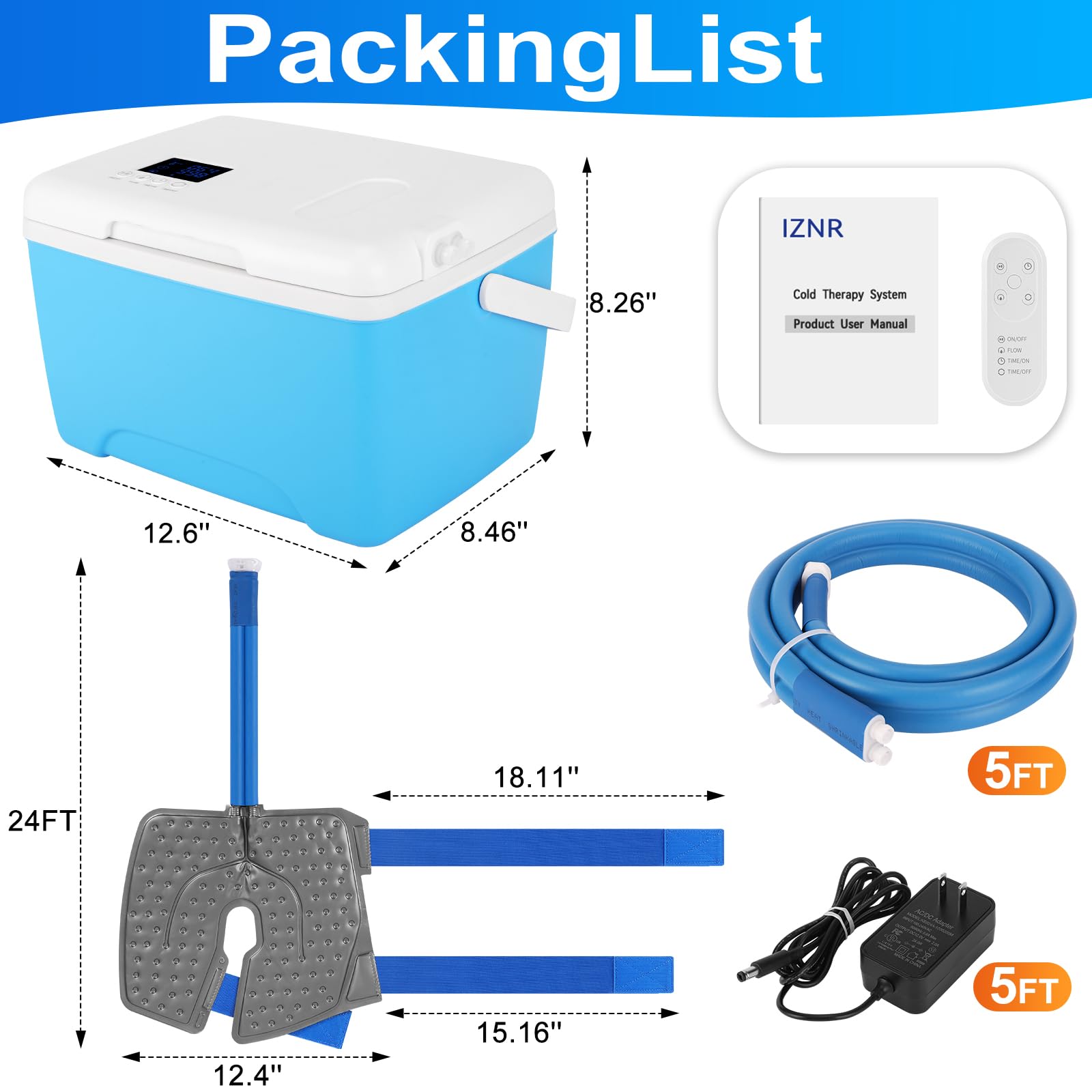 iznr glace kit accessoires thérapie: ensemble complet post opératoire
