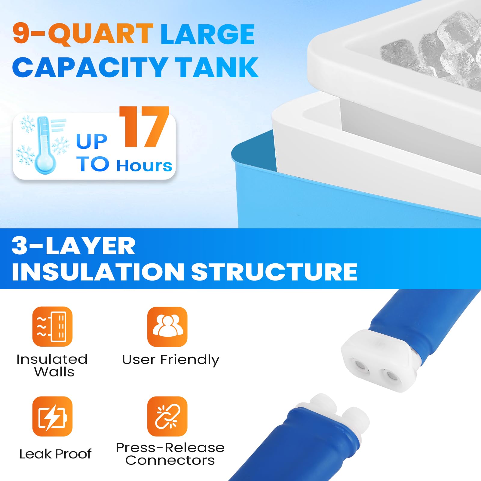 Iznr machine glace epaule reservoir 9 quarts offre une duree d'utilisation prolongee