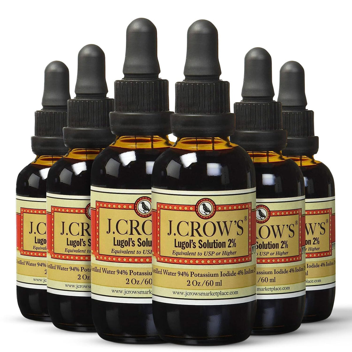 J.CROW'S Lugol's Solution – bouteille avec pipette pour dosage précis.