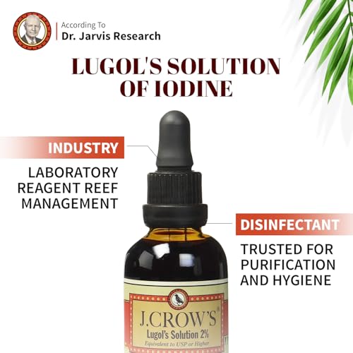 J.CROW'S Lugol's Solution – gouttes et pipette pour mesures précises.