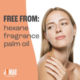 J MAC BOTANICALS Sans palme – huile fractionnée sans parfum et sans huile de palme.