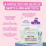 Composition naturelle JACK N' JILL avec xylitol, sans fluor ni sucre.