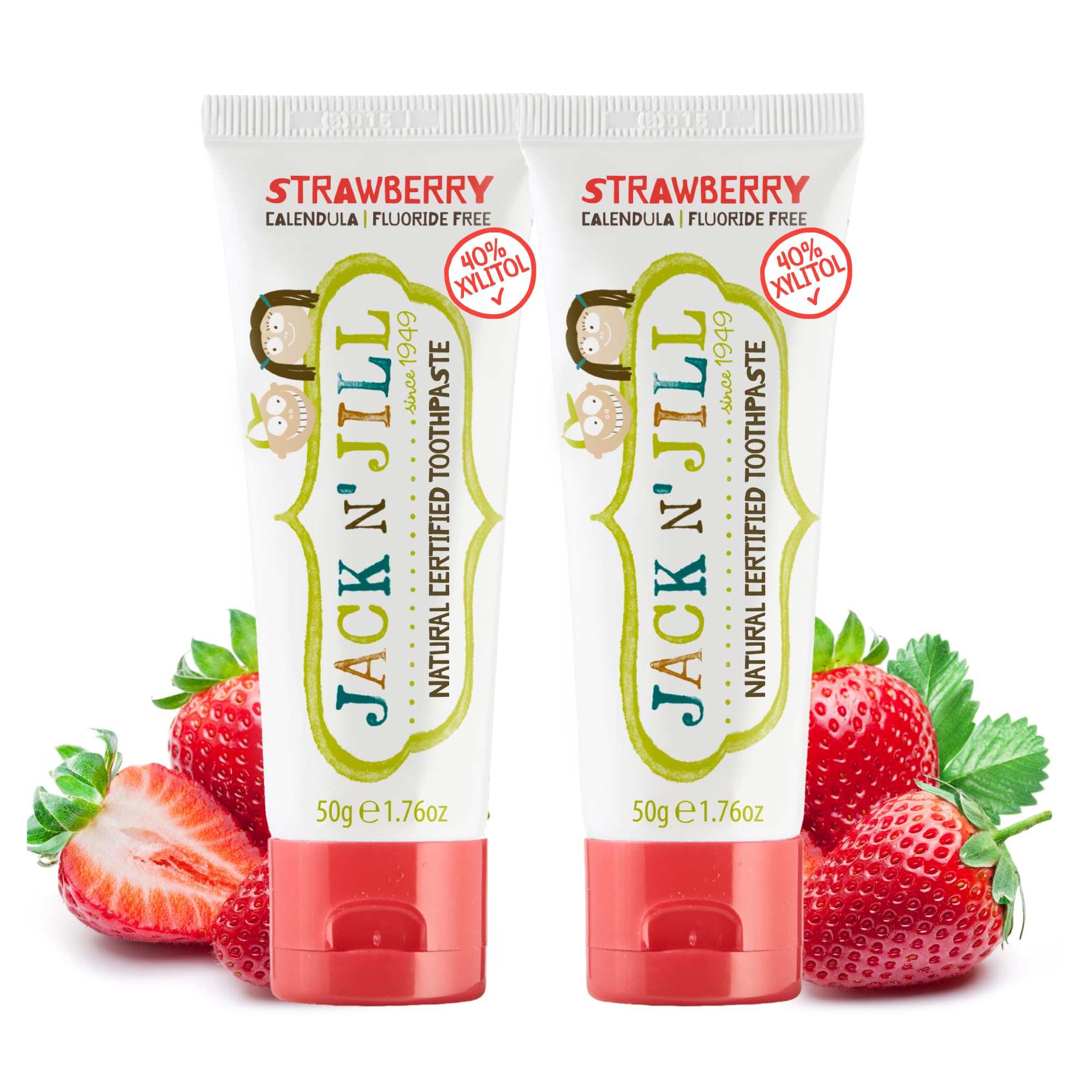 Jack N' Jill dentifrice bébé fraise en tube, goût agréable pour l'apprentissage du brossage