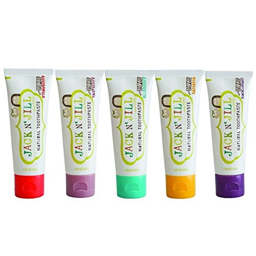 Jack N' Jill dentifrice bébé saveur fraise, goût agréable pour le brossage quotidien.