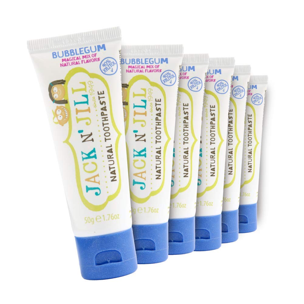 Jack N' Jill dentifrice enfant Saveur gomme à mâcher, tube prêt pour un brossage ludique et sûr